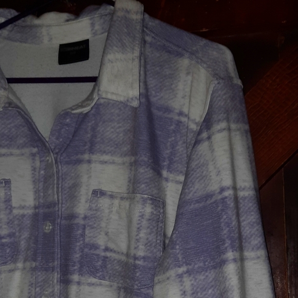 32°Heat Purple Plaid Shacket Jacket 💜 - Picture 2 of 7